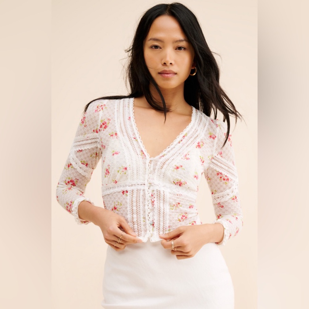 Free People Top | Free People Kika Printed Top - White Floral